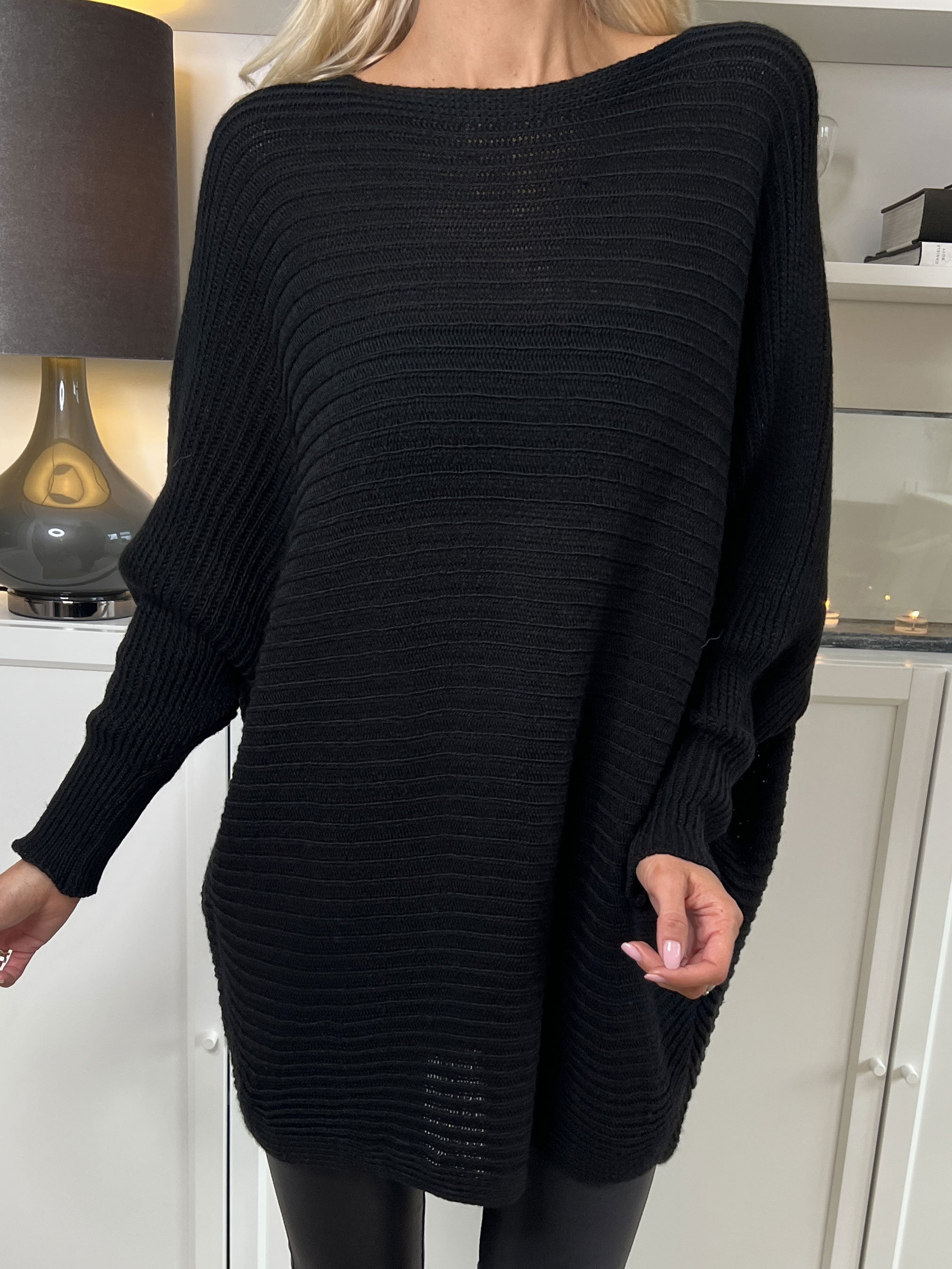 Gabbi - Oversized strik med flagermusærmer